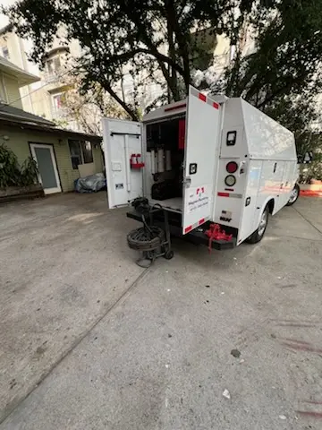 Magnet Plumbing service vehicle on-site for Sewer Line Repair in Beach